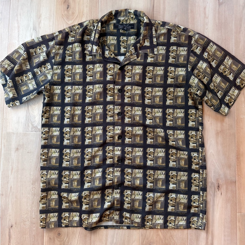 Vintage Ruff Ryders Dirty Denim Dirty Cash Button Up Shirt Size Large